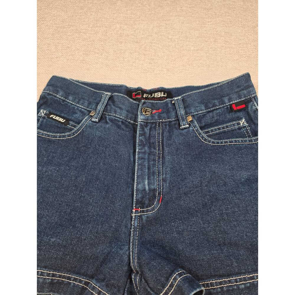 Vintage FUBU The Collection Denim Shorts Womens 5/6 High Rise Carpenter Y2K Jean